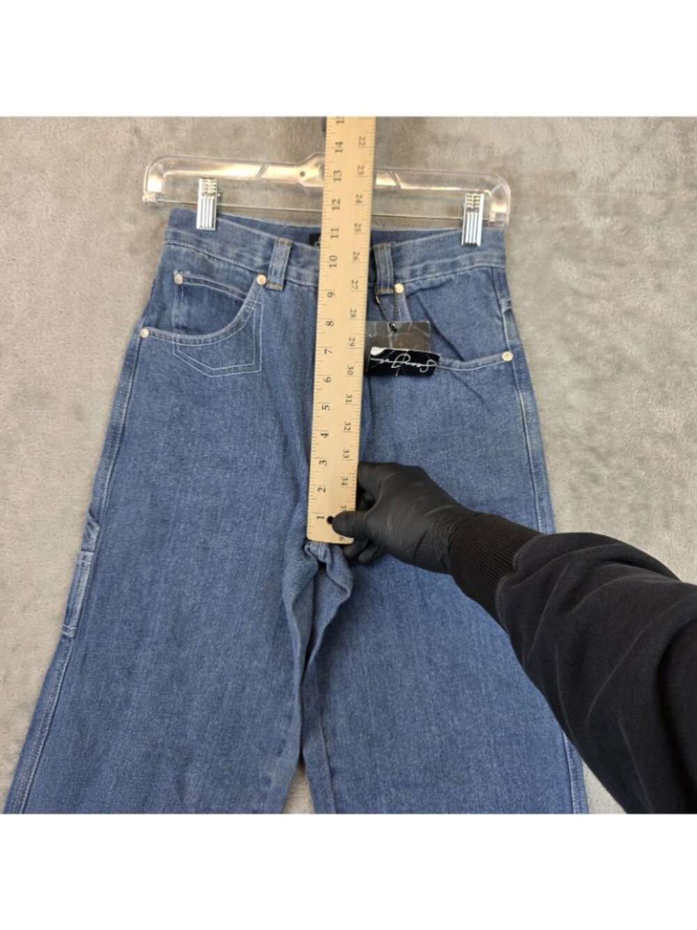 Sean John Jeans Boys Size 12 Blue Denim Carpenter Wide Leg Baggy Fit Y2K - Picture 8 of 12